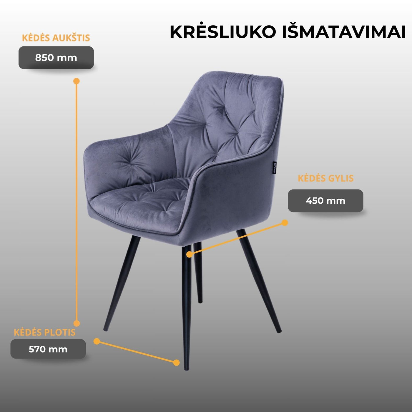 Kresliukas Nino  #spalva_sviesiai-pilka