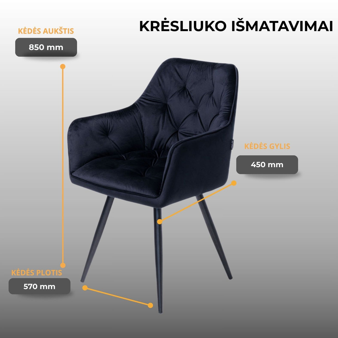 Kresliukas Nino  #spalva_juoda