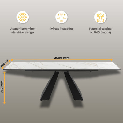 Stalas Axel #spalva_balta-keramika