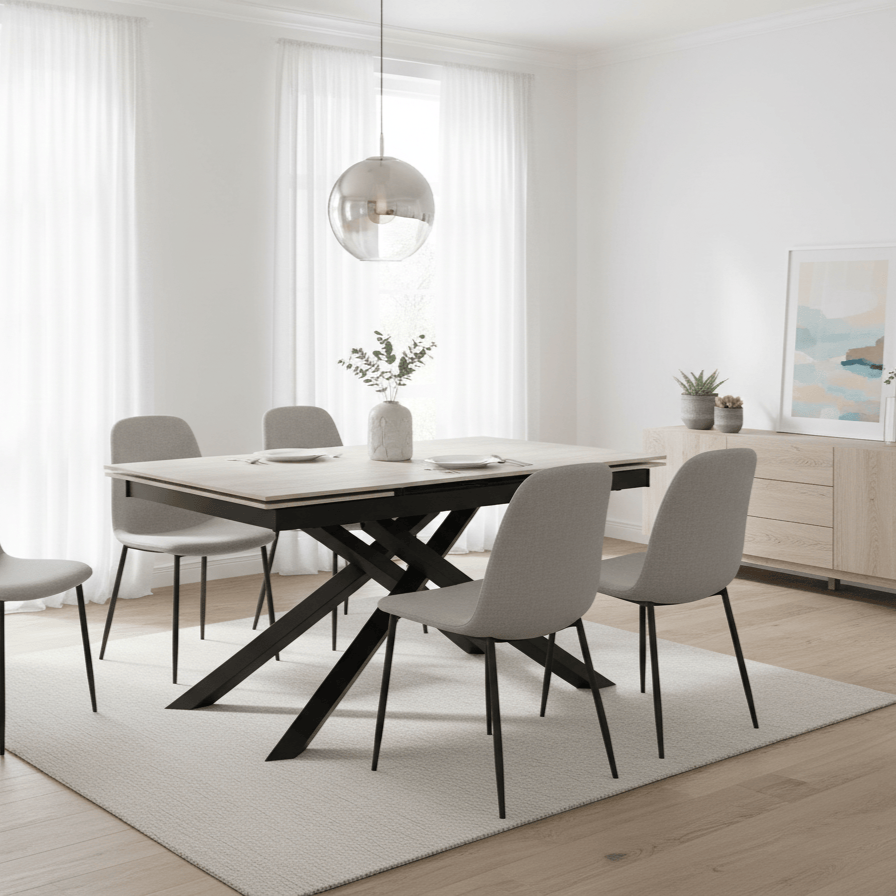 Išskleidžiamas stalas Marcello #spalva_sviesiai-ruda-keramika