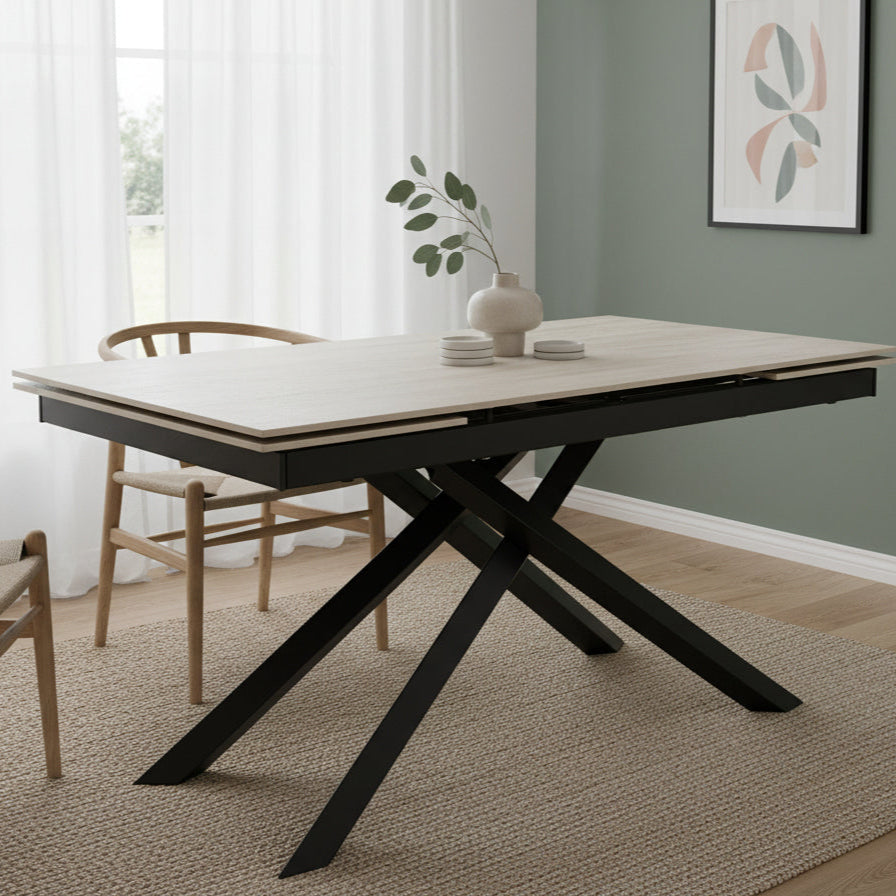 Išskleidžiamas stalas Marcello #spalva_sviesiai-ruda-keramika