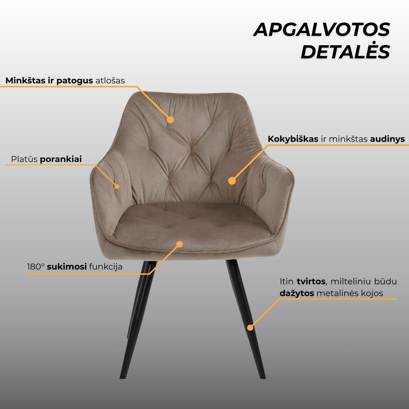 Kresliukas Nino  #spalva_sviesiai-ruda