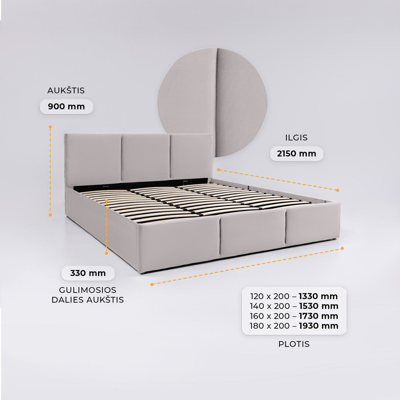 Miegamojo-lova-Topas #spalva_sviesiai-pilka-sahara
